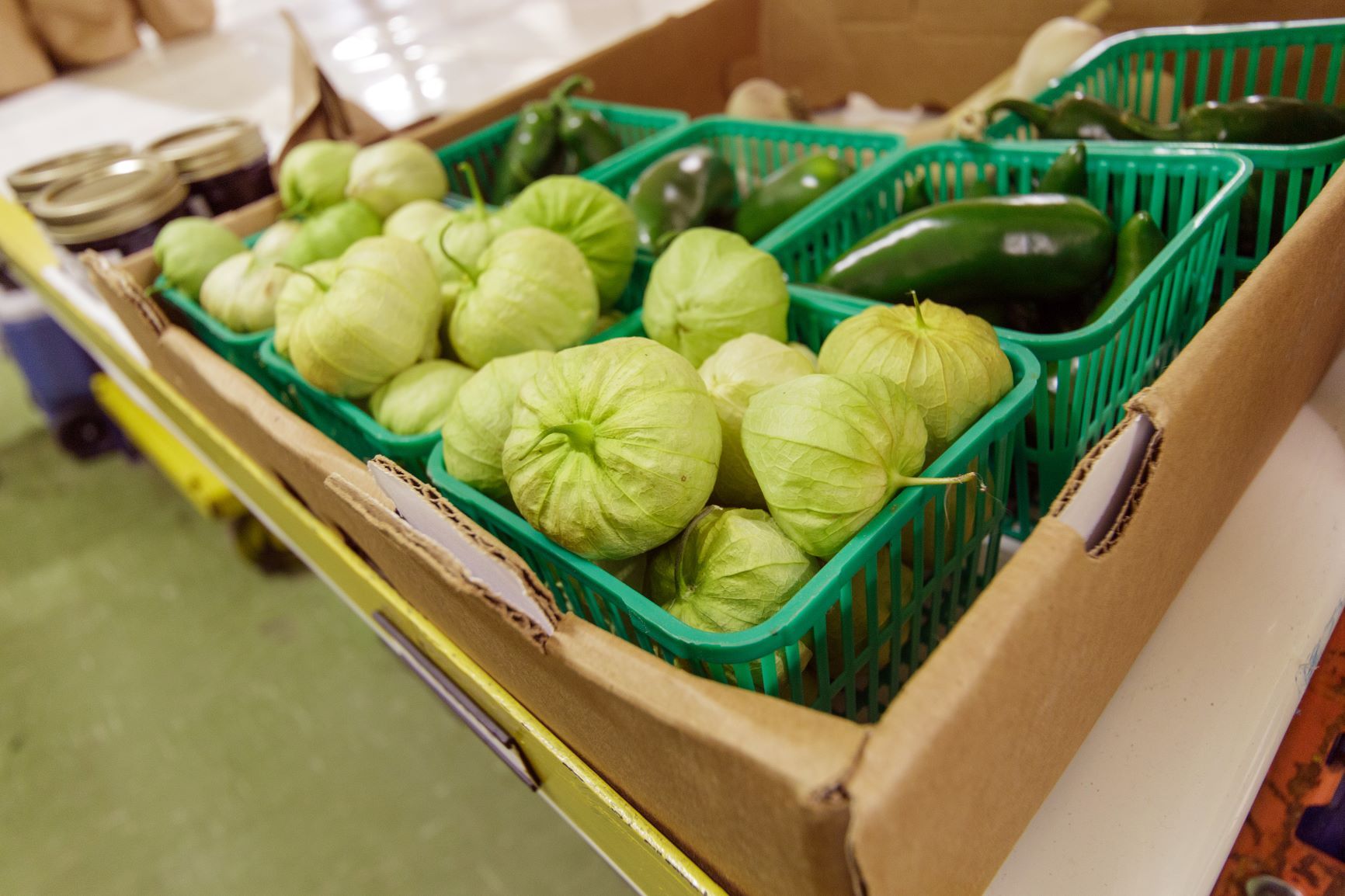 Picture of baskets of fruits and vegetables