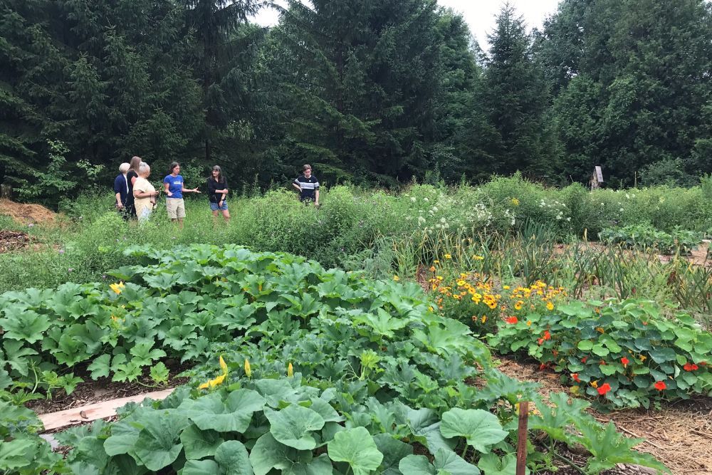 Participants received a tour of the gardens at Elephant Thoughts in Durham.